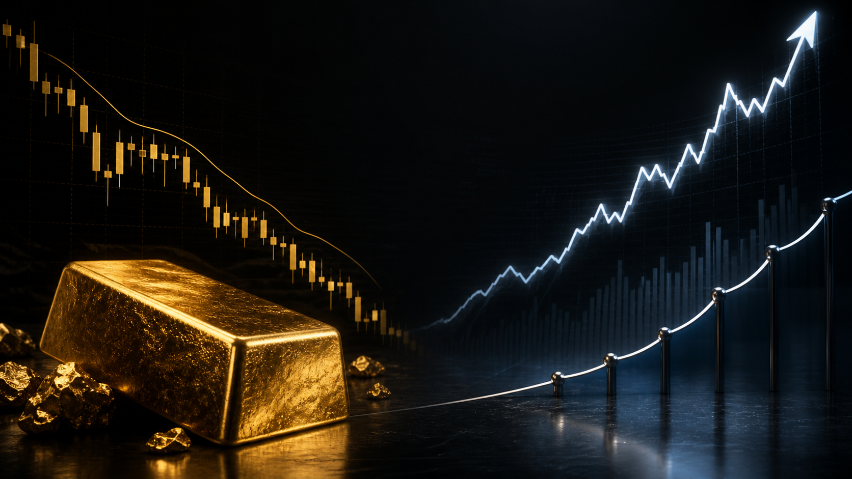 Gold falling while the US dollar and bond yields rise